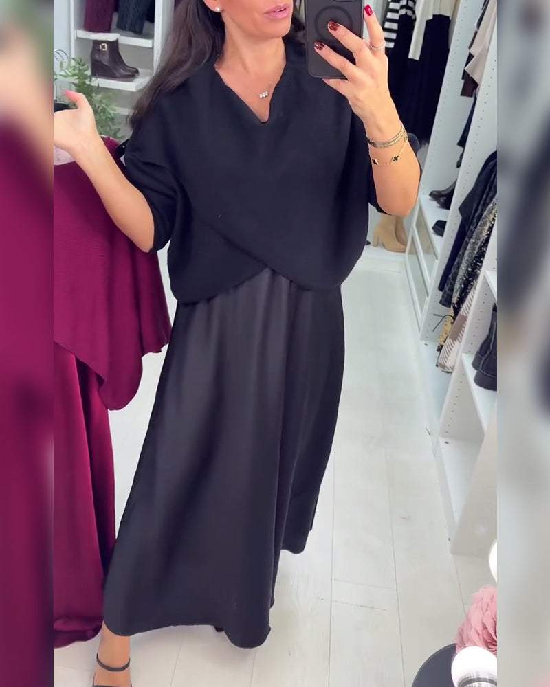Loose V-Neck Sweater & Dress
