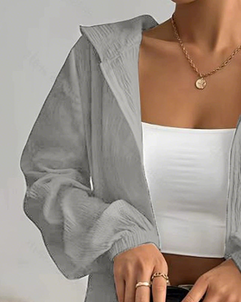 Hooded Sun-Protective Zipper Loose Coats