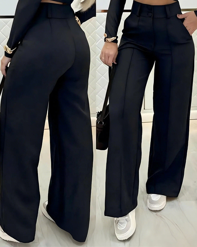 Casual High Waist Long Pants