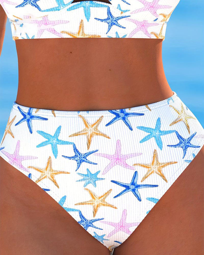 Fashionable Star Print Bikini