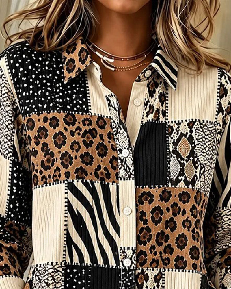 Leopard Zebra Stripe Shirt