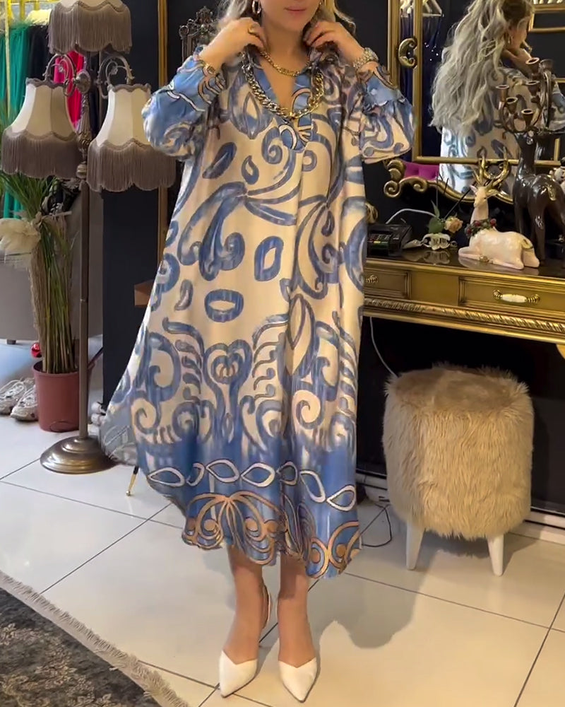 Loose and elegant printed dress