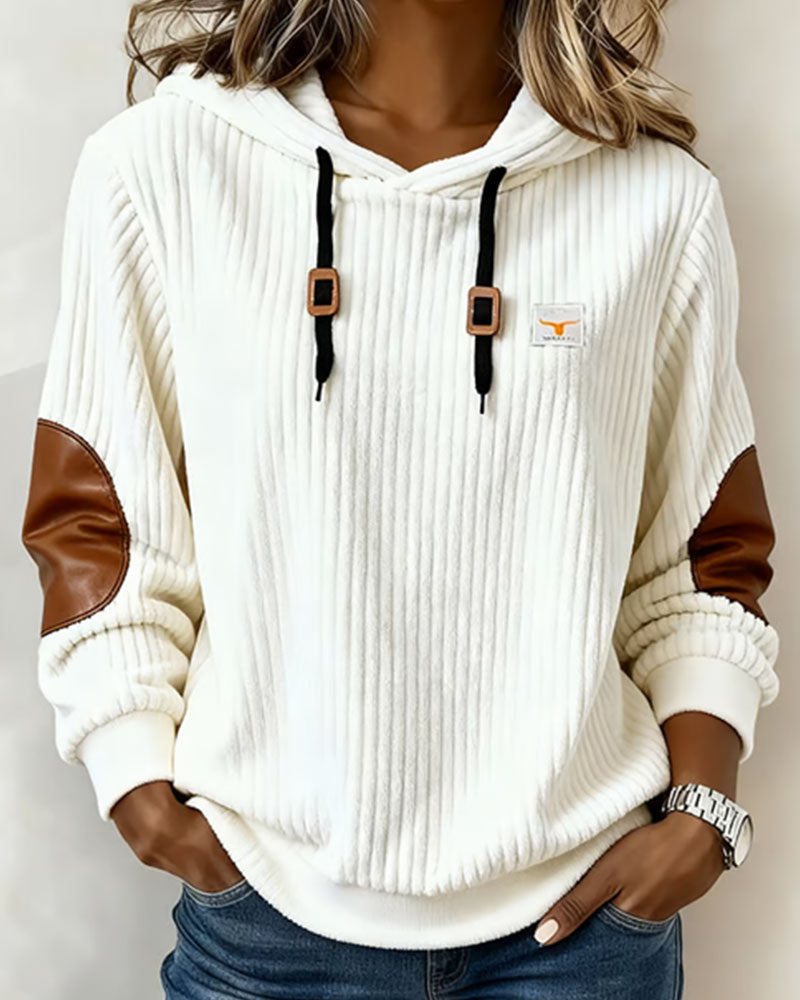 Color-Blocked Casual Hoodie