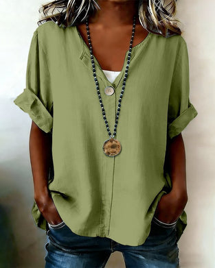 One-Button Loose Blouses