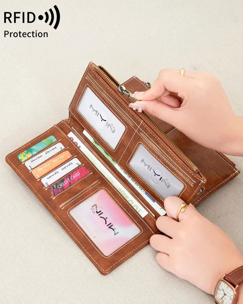 Women Zipper Long Wallet Trendy Exquisite Gift Wallet