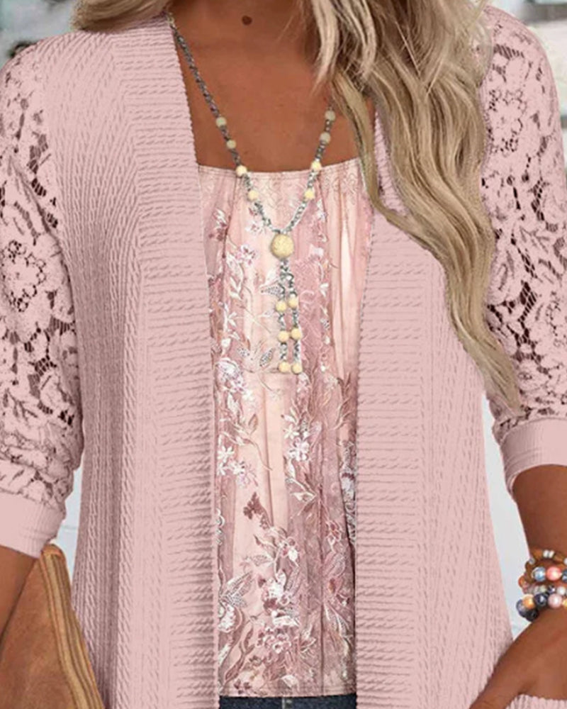 Faux Two-Piece Patchwork Top