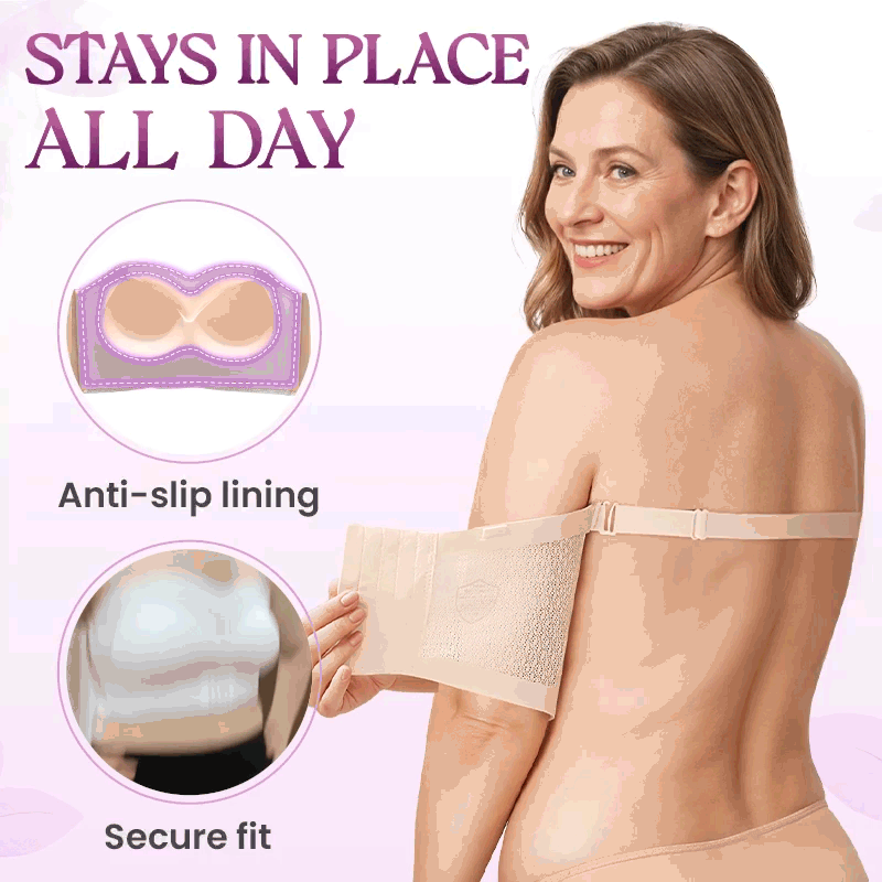 Non-Slip Comfort Strapless Push-Up Bra with Front Buckle