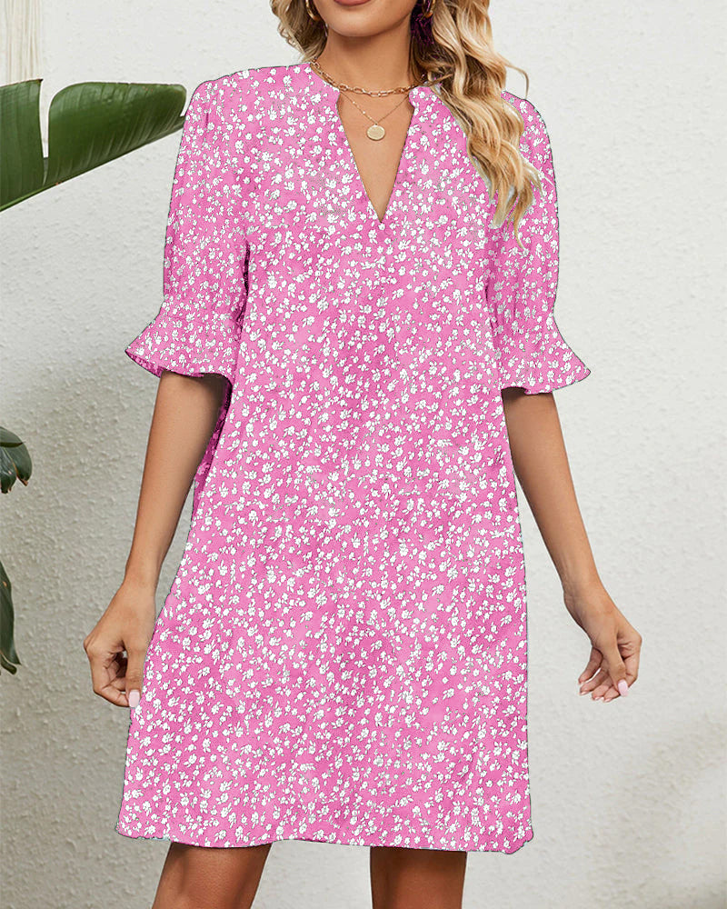 Woman's Green Floral Dress