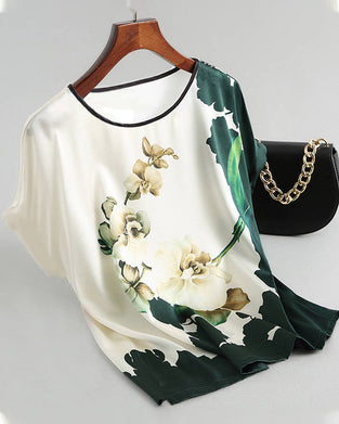 Printed ice silk short-sleeved t-shirt