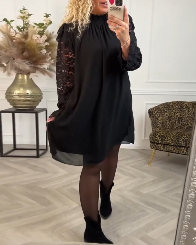 Elegant Lace Hollow Shift dress