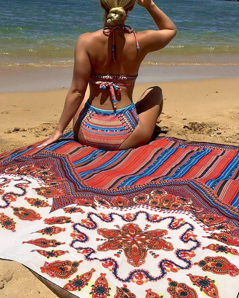 Sexy printed swimsuit set