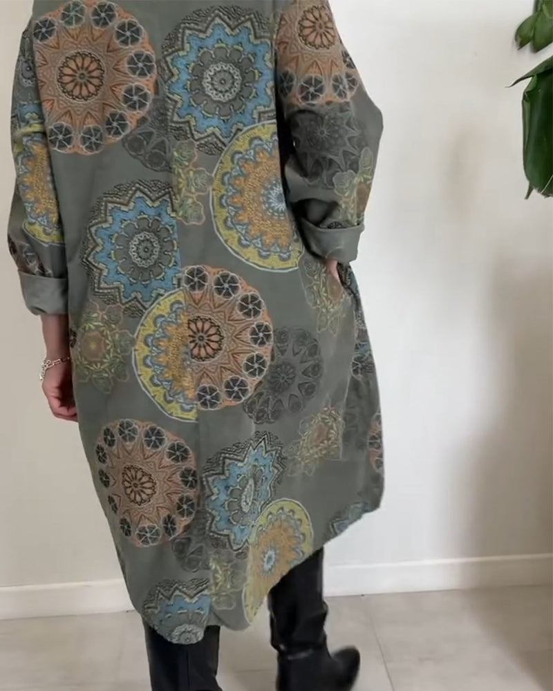 Ethnic style pocket dress