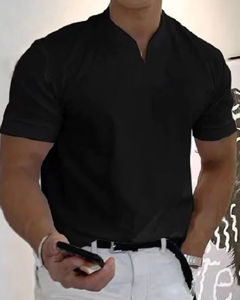 Plain V-neck T-shirt