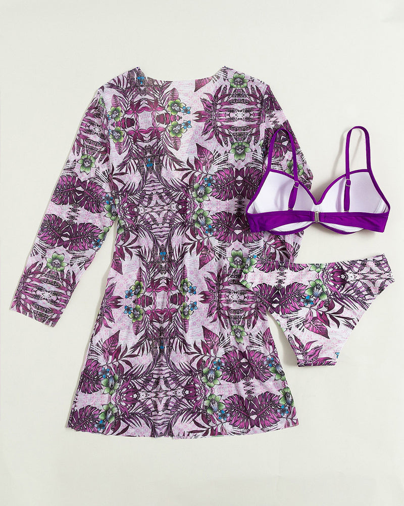 Split three piece bikini