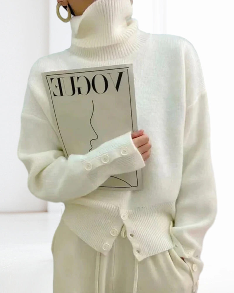 Turtleneck solid color gentle sweater