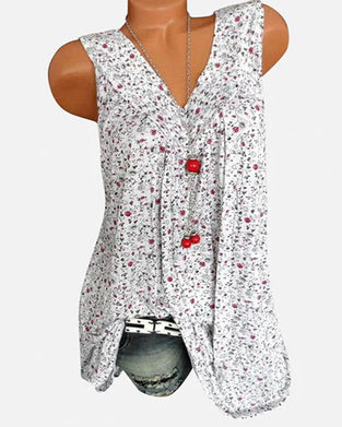 Sleeveless Tank Top with Floral Print