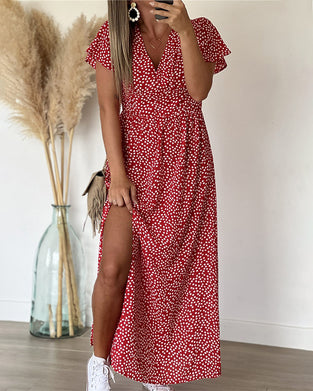 Printd v-neck maxi dress