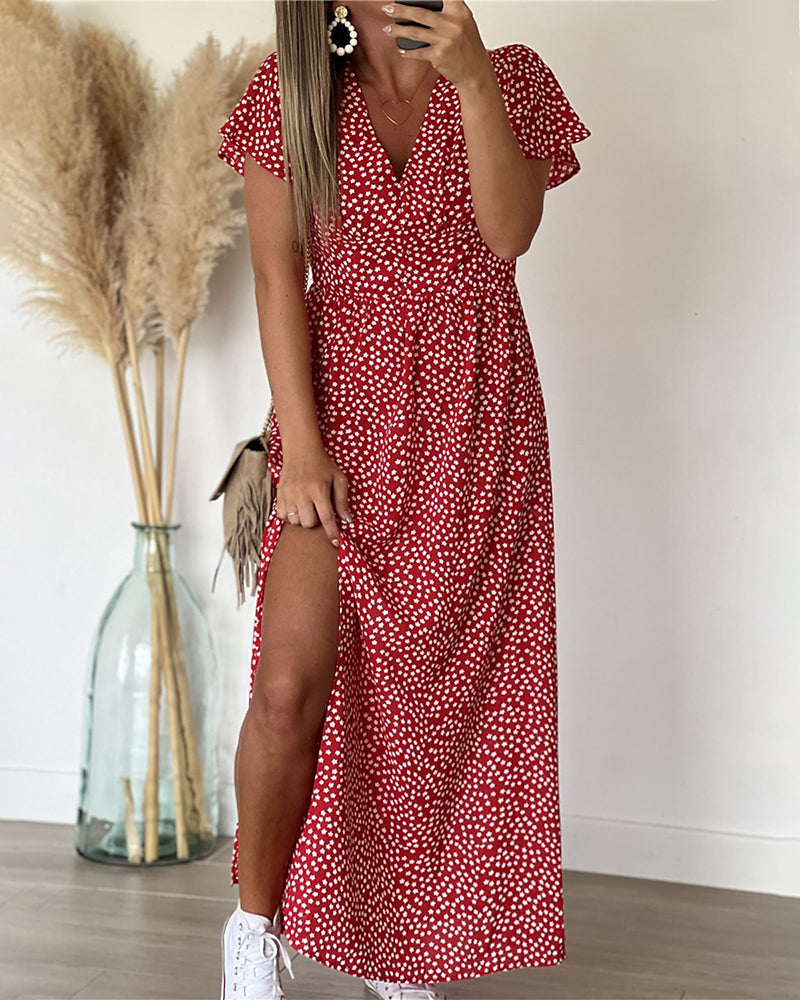 Printd v-neck maxi dress