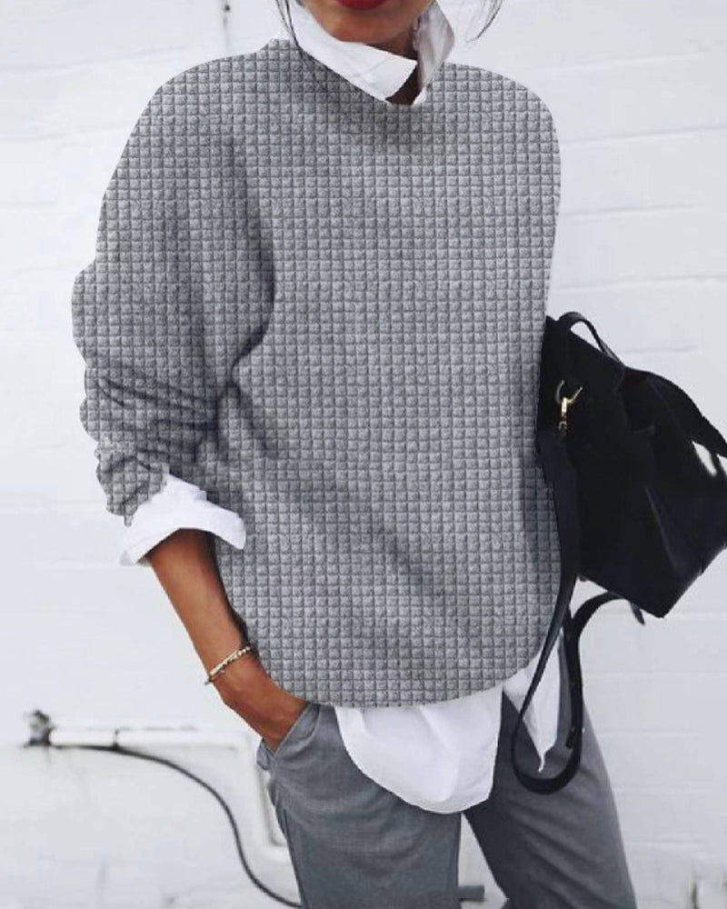 Solid color crew neck sweatshirt