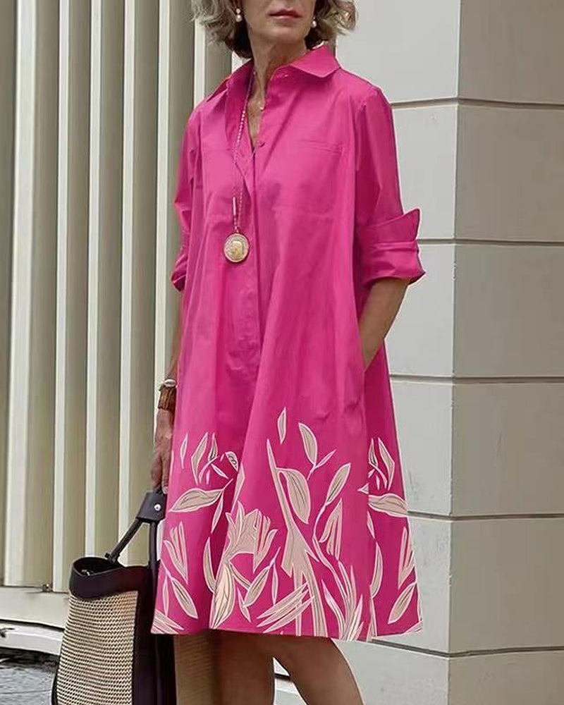 Printed shirt dress