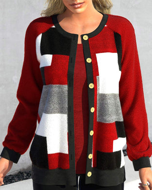 Color block paneled cardigan