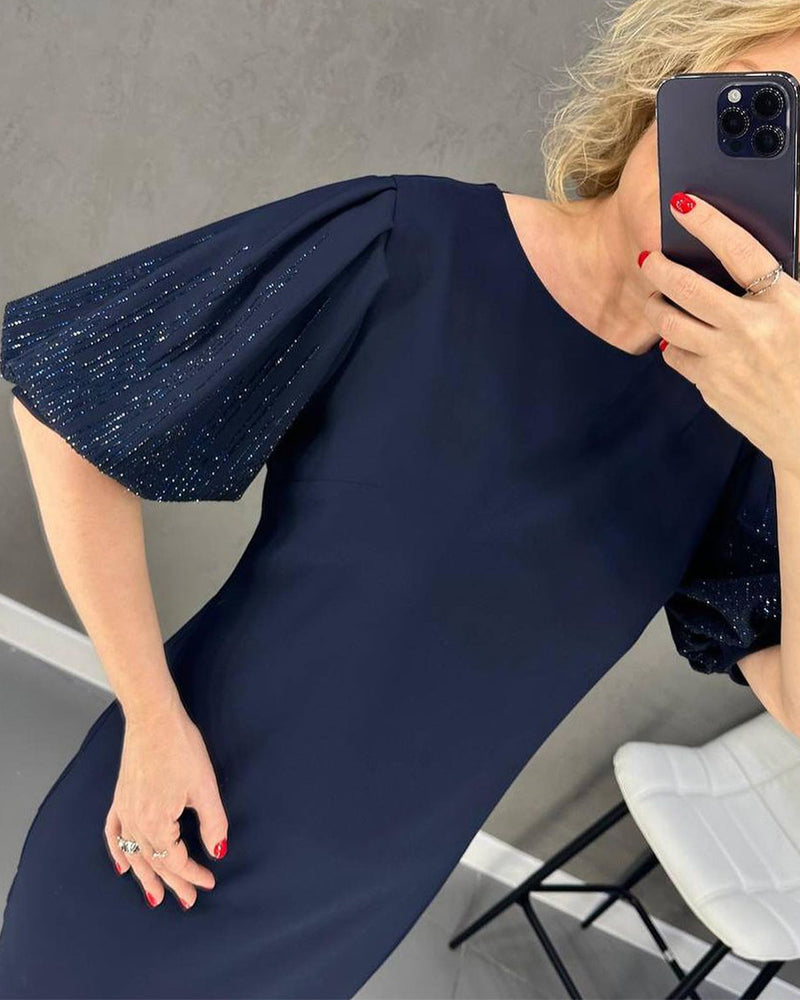 Puff short sleeve elegant dress