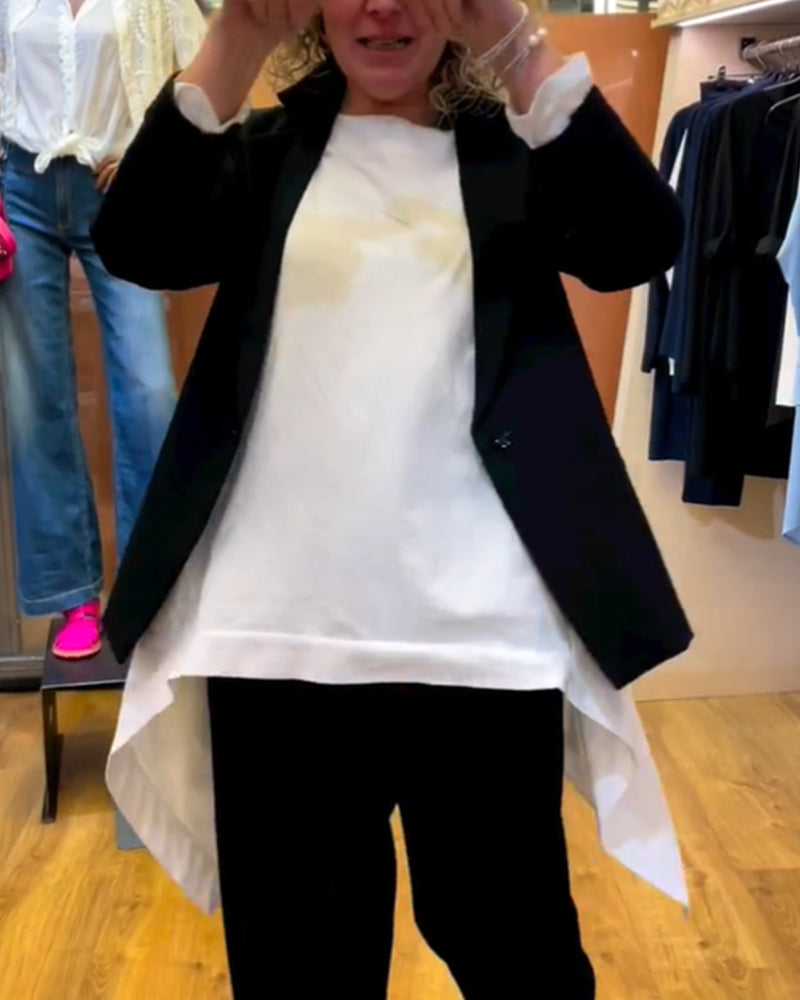 Round Neck Solid Color Top