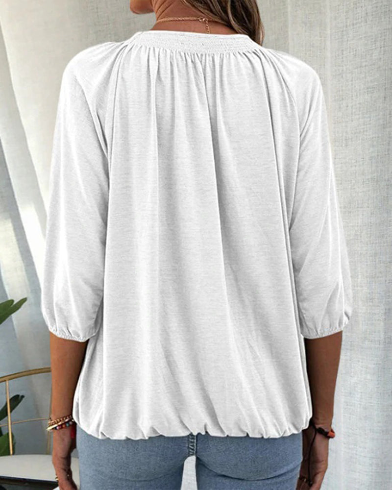 Crew Neck 3/4 Sleeve T-Shirt