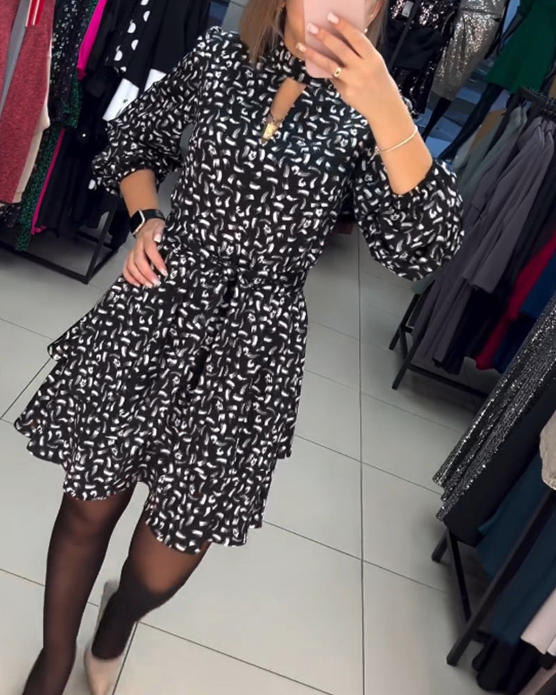 Elegant printed cutout dress