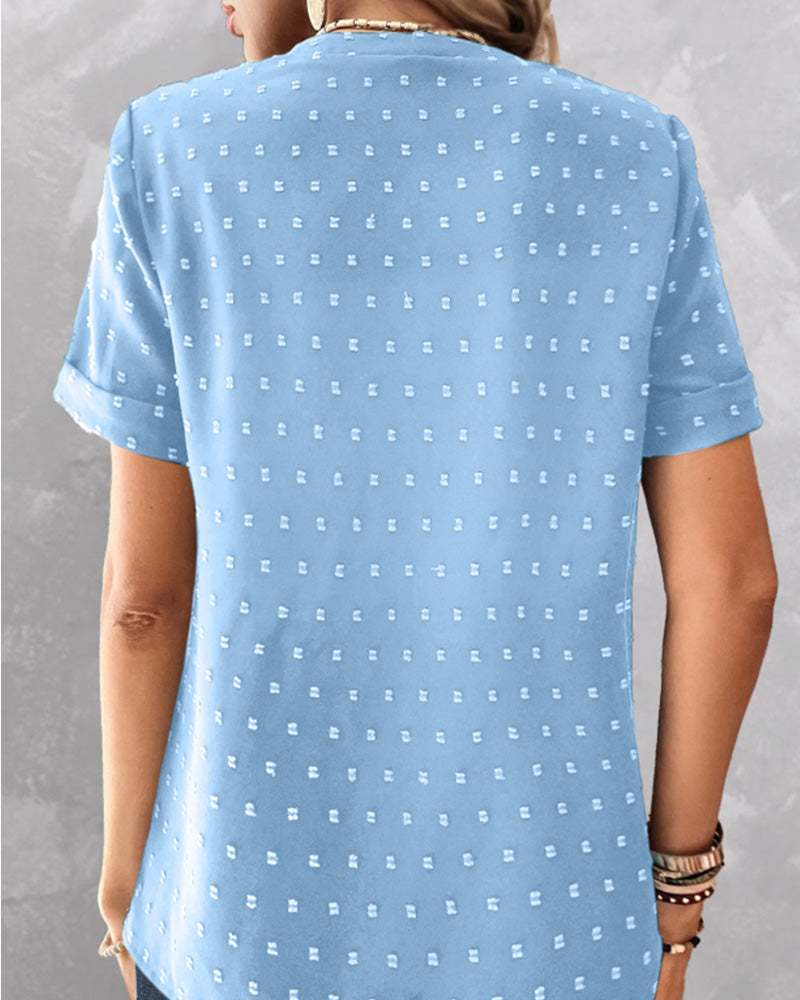 V-neck button down T-shirt