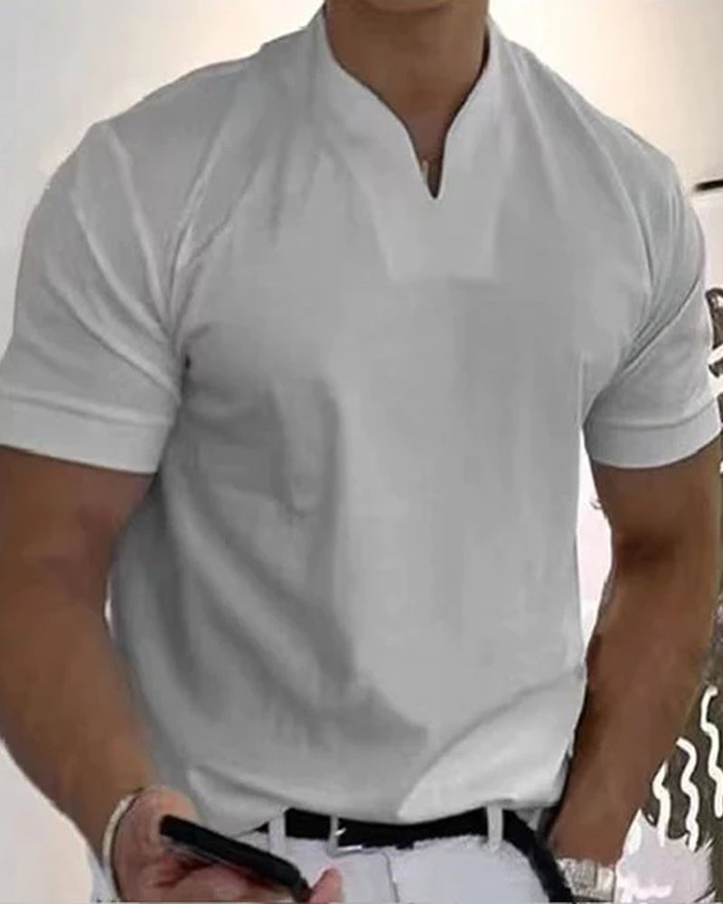 Plain V-neck T-shirt