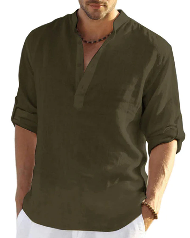 Men's shirt in cotton and linen