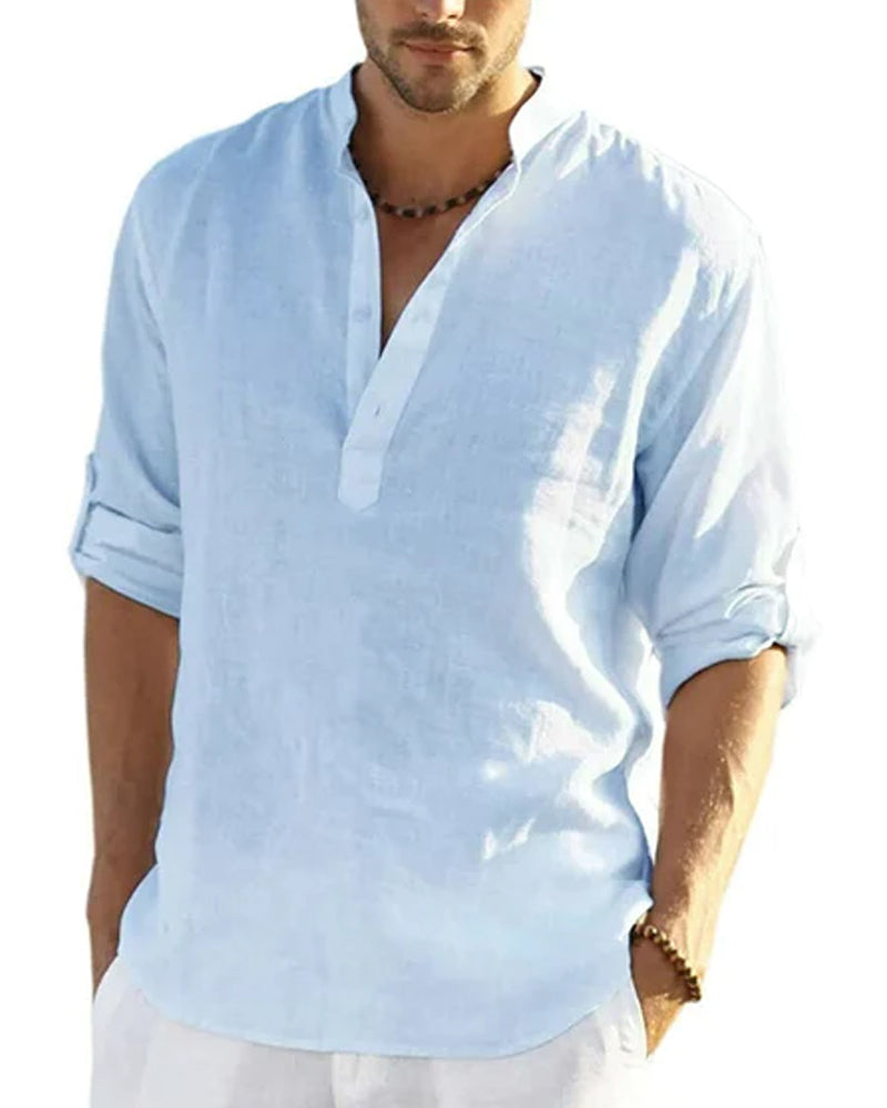 Men's shirt in cotton and linen