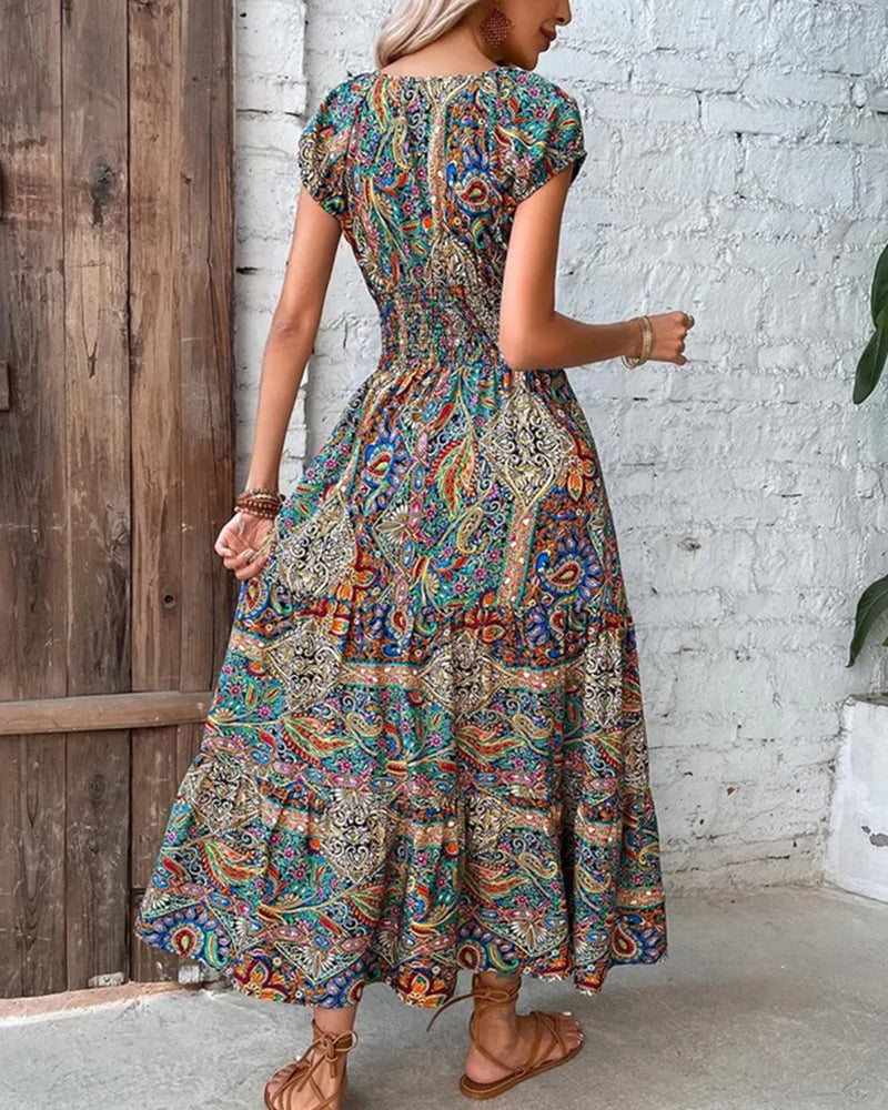 Elegant vintage printed dress