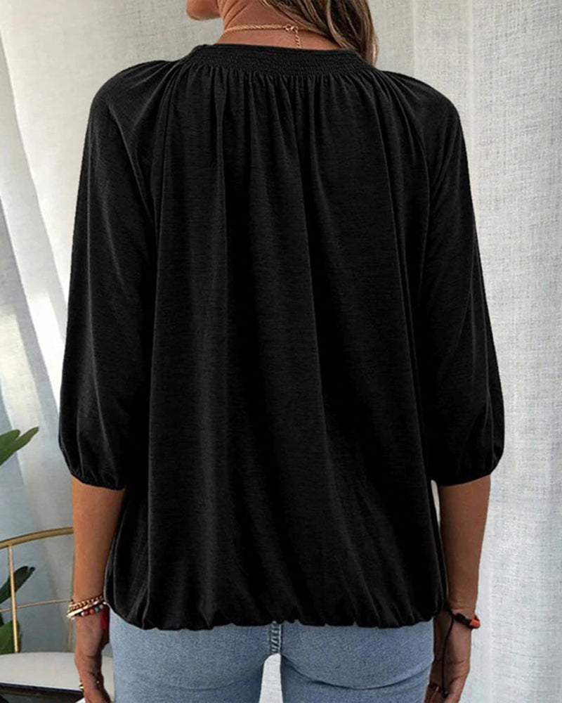 Crew Neck 3/4 Sleeve T-Shirt