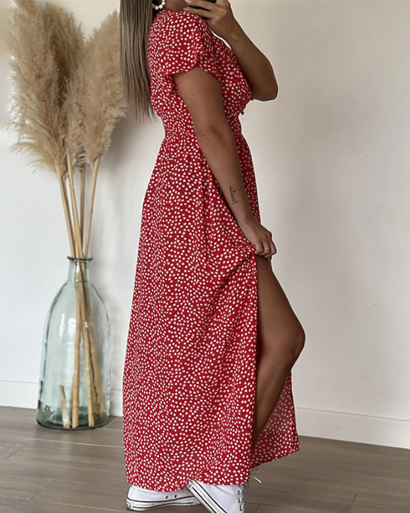 Printd v-neck maxi dress