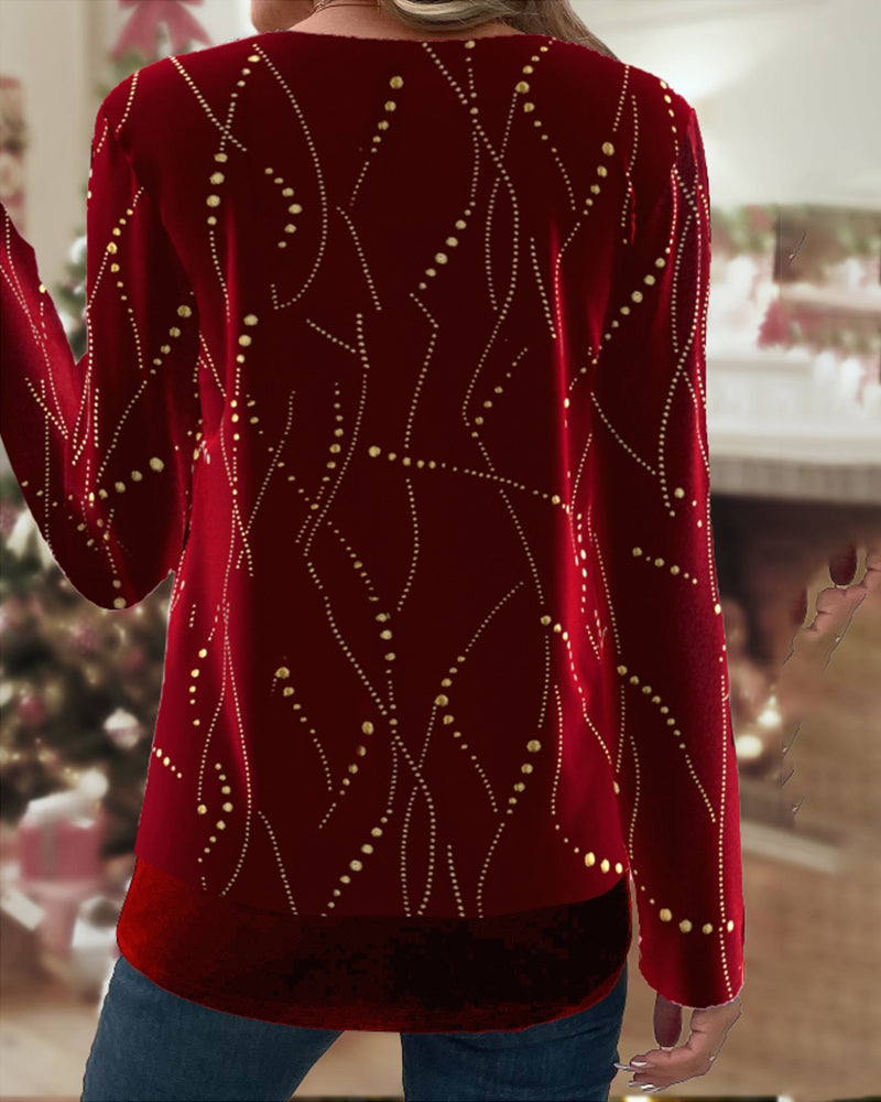 Round Neck Printed Top