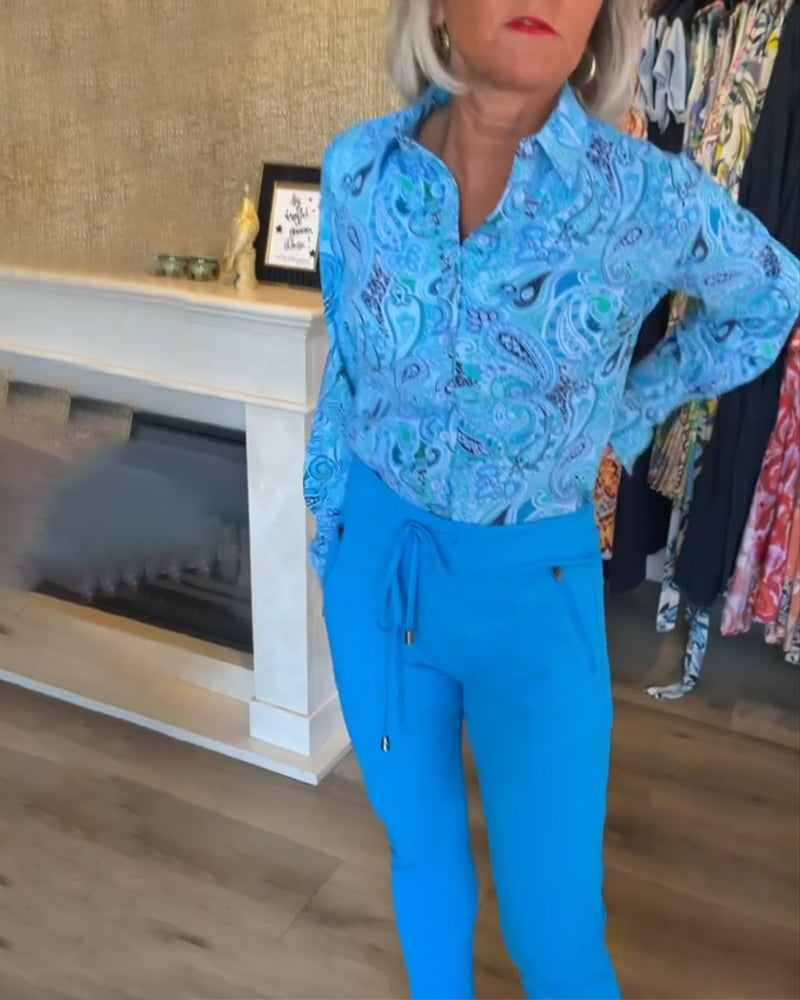 Long Sleeve Printed Vacation Shirt