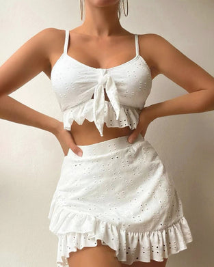 Three-piece bikini set with dress