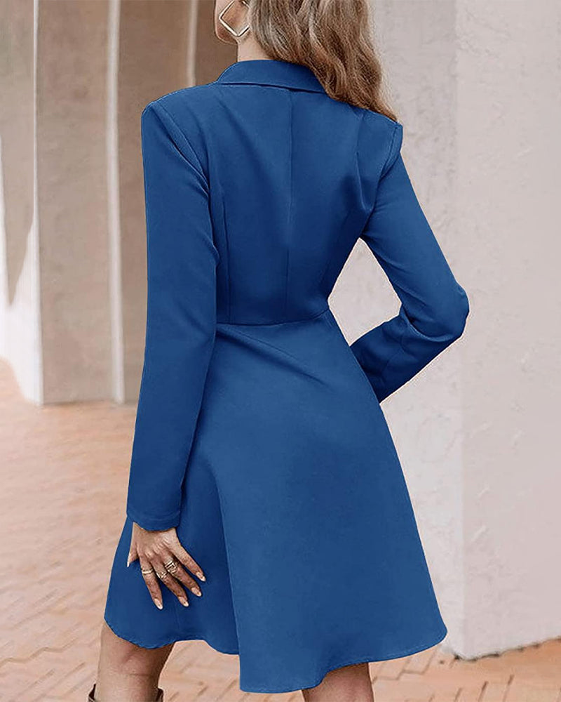 Button lapel elegant dress