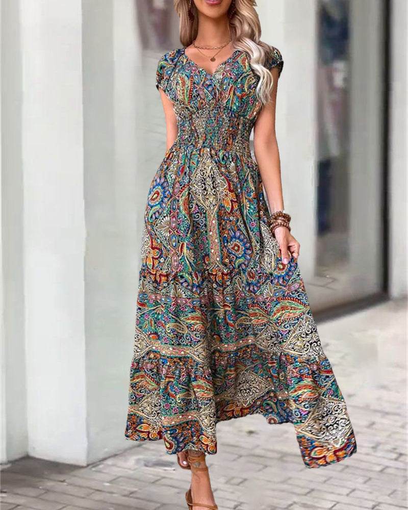 Elegant vintage printed dress