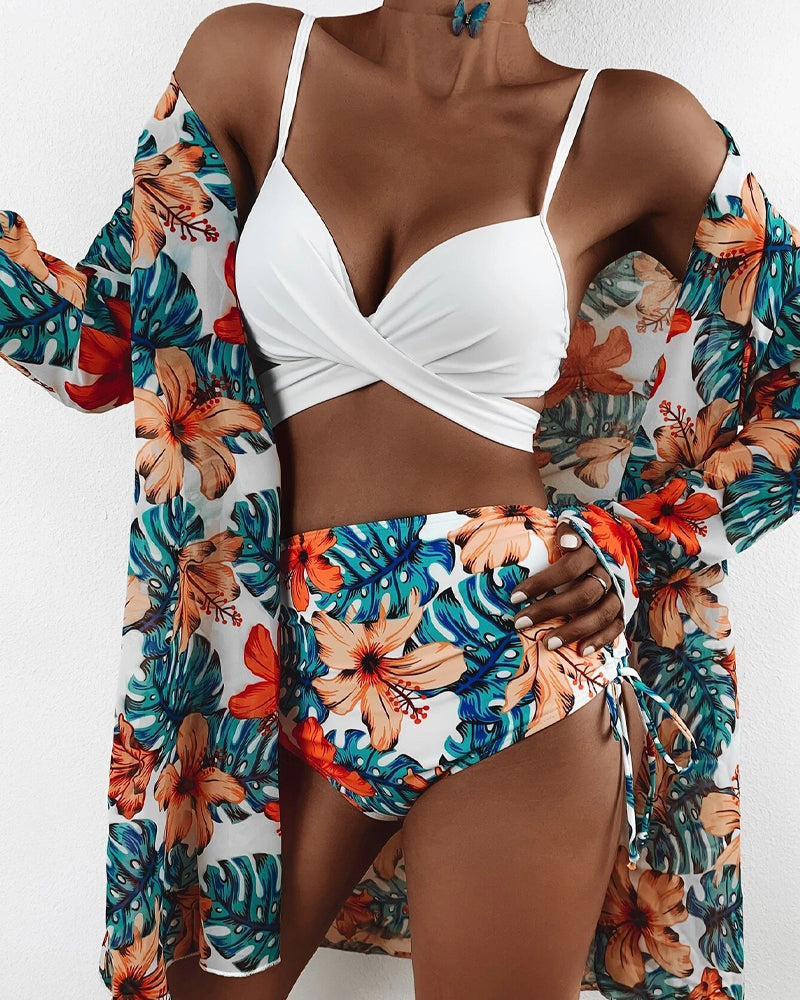 Floral Print Bikinis and Cover Up