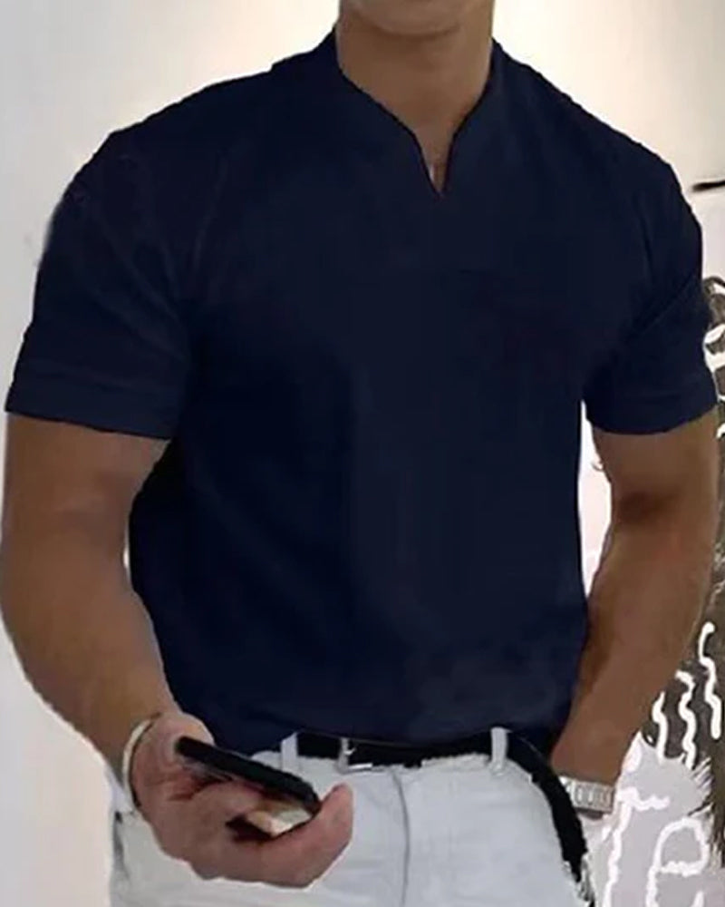Plain V-neck T-shirt