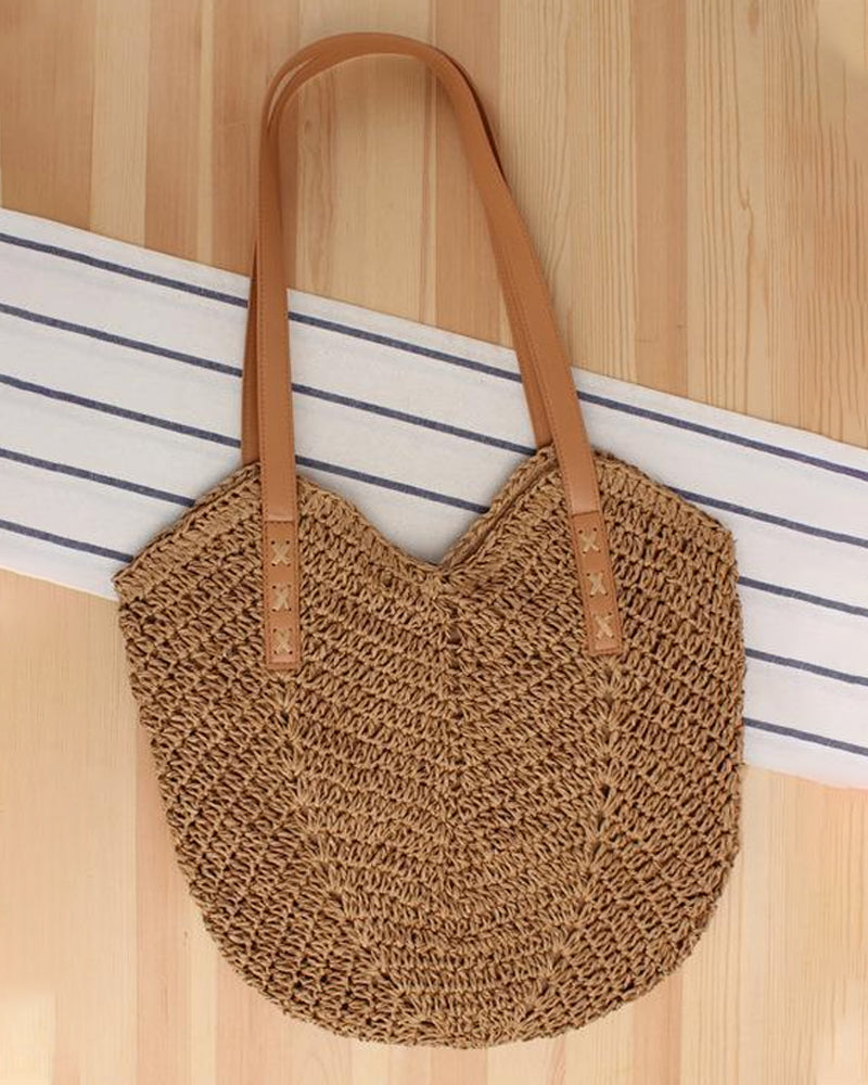 Tote Crossbody Straw Bag