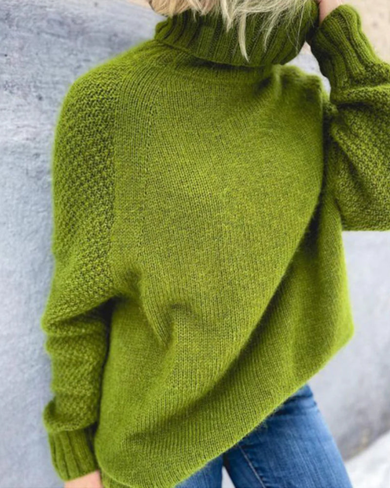 Solid color turtleneck sweater