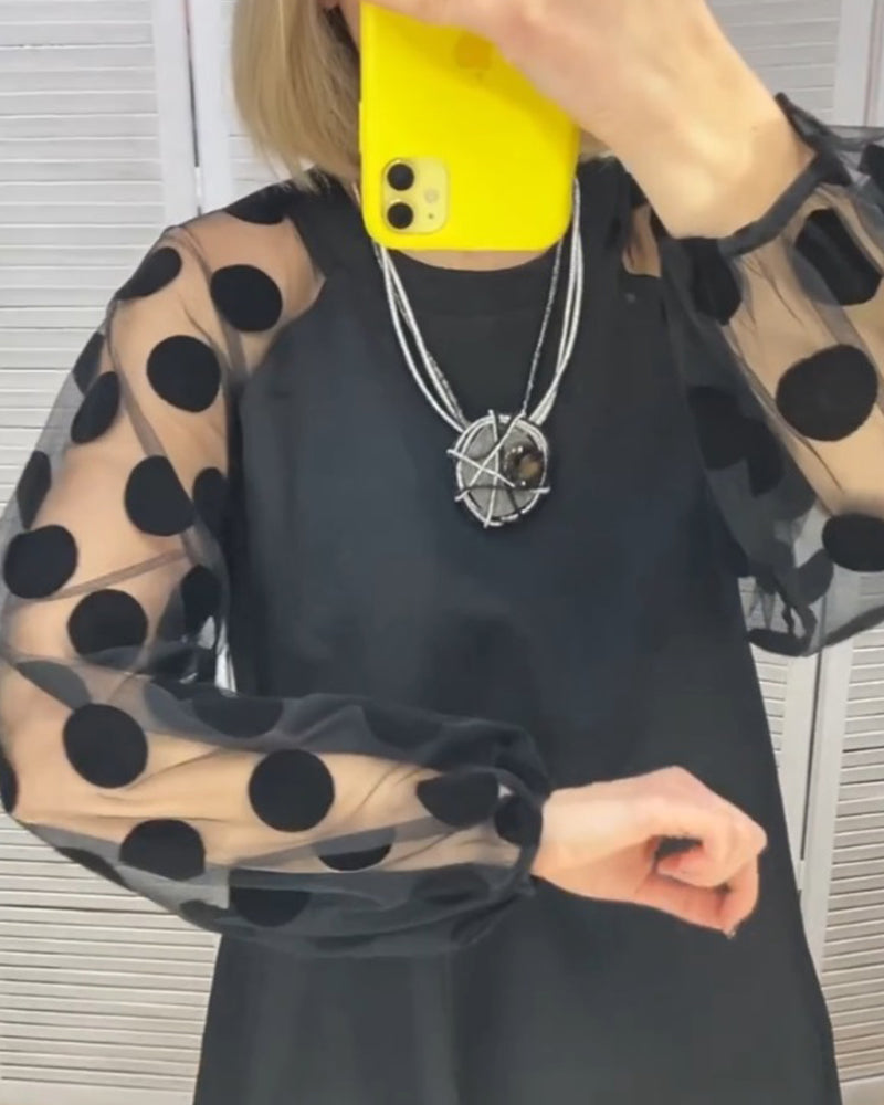 Elegant polka dot pattern dress