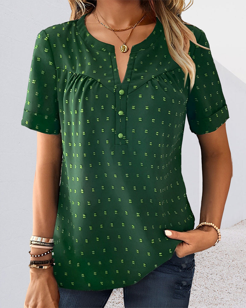 V-neck button down T-shirt