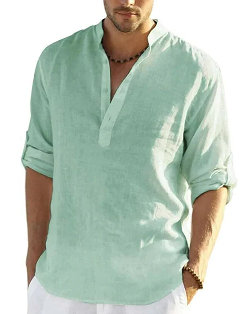 Men's shirt in cotton and linen