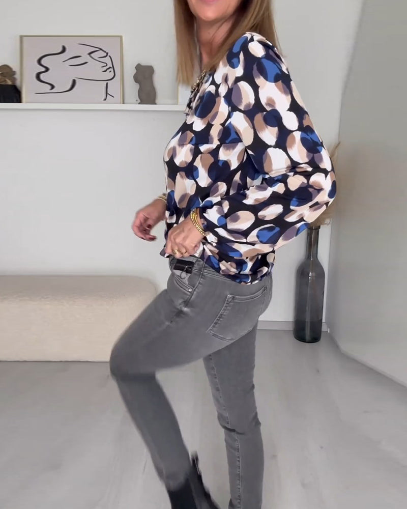 Printed strappy elegant blouse