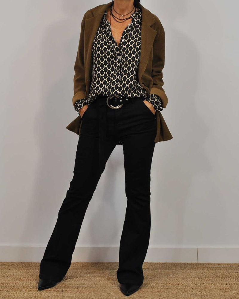 V-Neck Casual Blouse